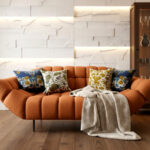 Nowoczesna Sofa 3-Osobowa 222 CM + Designerska Pikowana Kanapa Do Salonu + Wysokie Metalowe Nóżki - CLOUD