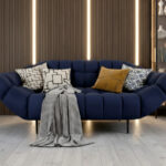 Nowoczesna Sofa 2-Osobowa 200 CM + Designerska Pikowana Kanapa Do Salonu + Wysokie Metalowe Nóżki - CLOUD