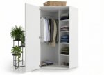 Biała Szafa Narożna 80x80 cm Trend 23 otwarta wnętrze