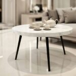 Okrągły Stolik Kawowy 65 cm Detroit zbliżenie na blat