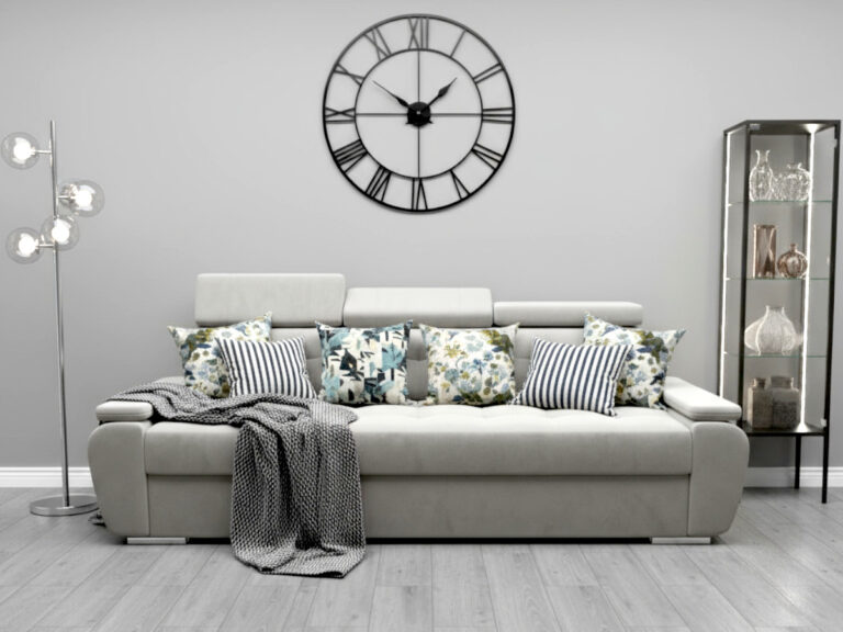 Nowoczesna Sofa Rozkładana 3 Osobowa 230 CM + Regulowane Zagłówki + Sprężyna Falista Pianka Wysokoelastyczna - ADRIA