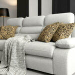 Wygodna Sofa 3 Osobowa 238 CM Rozkładana Kanapa + Regulowane Zagłówki Oraz Podłokietniki + Sprężyna Falista Pianka Wysokoelastyczna - ALBA