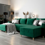 Duży Narożnik Rozkładany W Kształcie U 290x144 CM + Pojemnik Na Pościel + Sprężyna Bonell Pianka T30 + Wybór Kolorów - HAMPTON