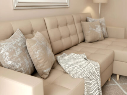 Narożnik Rozkładany Pikowany 224x144 CM + Pojemnik Na Pościel + Sprężyna Bonell Pianka T30 + Wybór Kolorów - AUSTIN