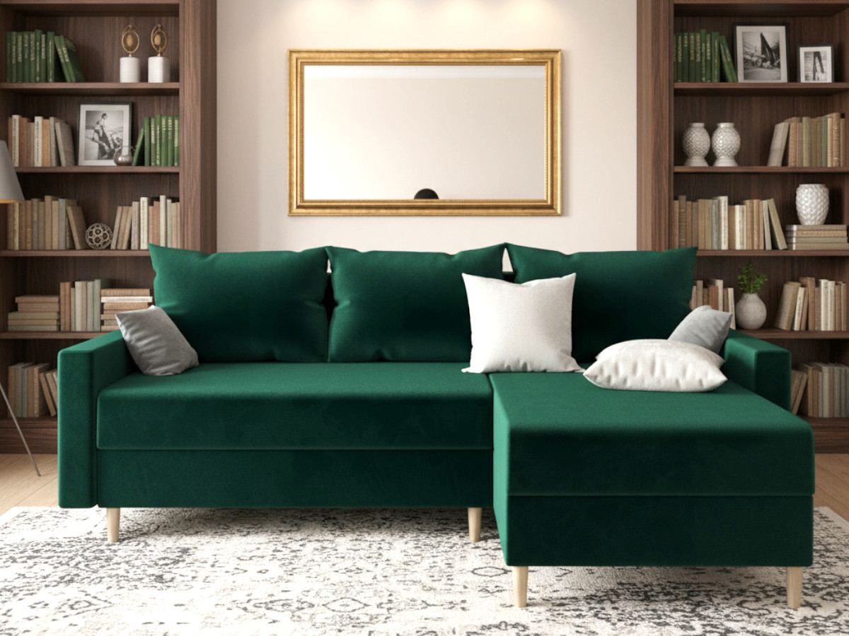 skandynawski-naroznik-minimalistyczny-rozkladany-z-pojemnikiem-CORONA-zb Narożnik Skandynawski Z Funkcją Spania 224x144 CM + Pojemnik Na Pościel + Sprężyna Bonell Pianka T30 + Wybór Kolorów - CORONA