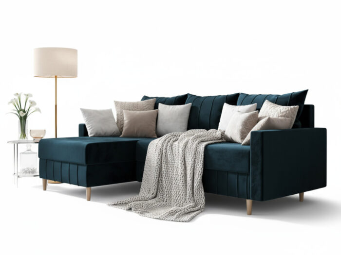 Narożnik Do Salonu 224x146 CM Z Funkcją Spania Pojemnikiem + Sprężyna Bonell Pianka T30 + Wybór Kolorów - JOLIET