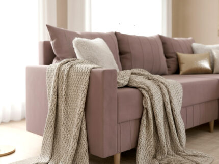 Narożnik Do Salonu 224x146 CM Z Funkcją Spania Pojemnikiem + Sprężyna Bonell Pianka T30 + Wybór Kolorów - JOLIET