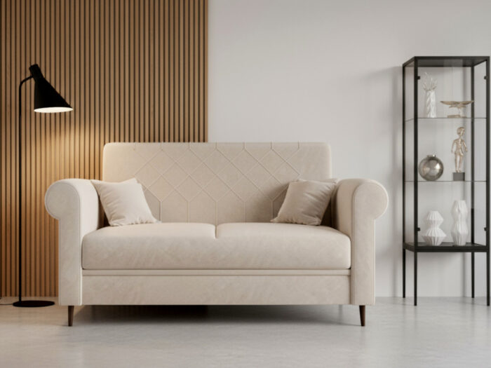 Sofa 2 Osobowa 200 CM Kanapa Rozkładana Z Funkcją Spania Pojemnikiem + Sprężyny Bonell Pianka HR - BALI