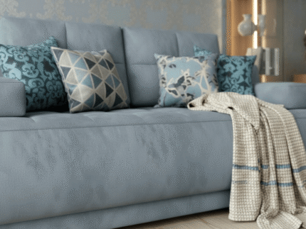 Mała Rozkładana Kanapa 197 CM - Wygodna Sofa Do Salonu + Pikowane Siedzisko + Pojemnik Na Pościel - NOVA