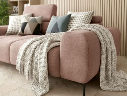 Nowoczesna Sofa 2-Osobowa 192 CM + Designerska Pikowana Kanapa Do Salonu + Wysokie Metalowe Nóżki + Regulowane Zagłówki - SALLY