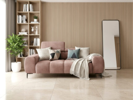 Nowoczesna Sofa 2-Osobowa 192 CM + Designerska Pikowana Kanapa Do Salonu + Wysokie Metalowe Nóżki + Regulowane Zagłówki - SALLY