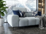 Nowoczesna Sofa 2-Osobowa 192 CM + Designerska Pikowana Kanapa Do Salonu + Wysokie Metalowe Nóżki + Regulowane Zagłówki - SALLY