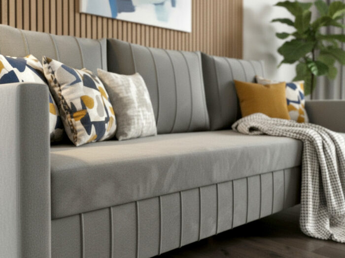 Stylowa Kanapa Rozkładana 224 CM Sofa 3 Osobowa + Pojemnik Na Pościel + Bonell Pianka T30 + Wysokie Nóżki + Wybór Kolorów WATSON