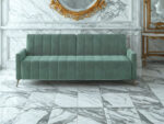 Kanapa Rozkładana 3-Osobowa 226 CM Wygodna Sofa Do Salonu + Wysokie Nóżki + Eleganckie Meble Wypoczynkowe - SUNNY