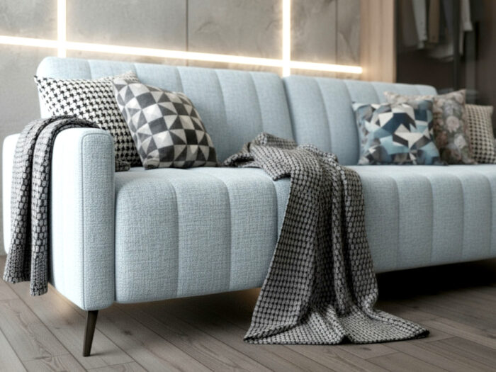 Kanapa Rozkładana 3-Osobowa 226 CM Wygodna Sofa Do Salonu + Wysokie Nóżki + Eleganckie Meble Wypoczynkowe - SUNNY