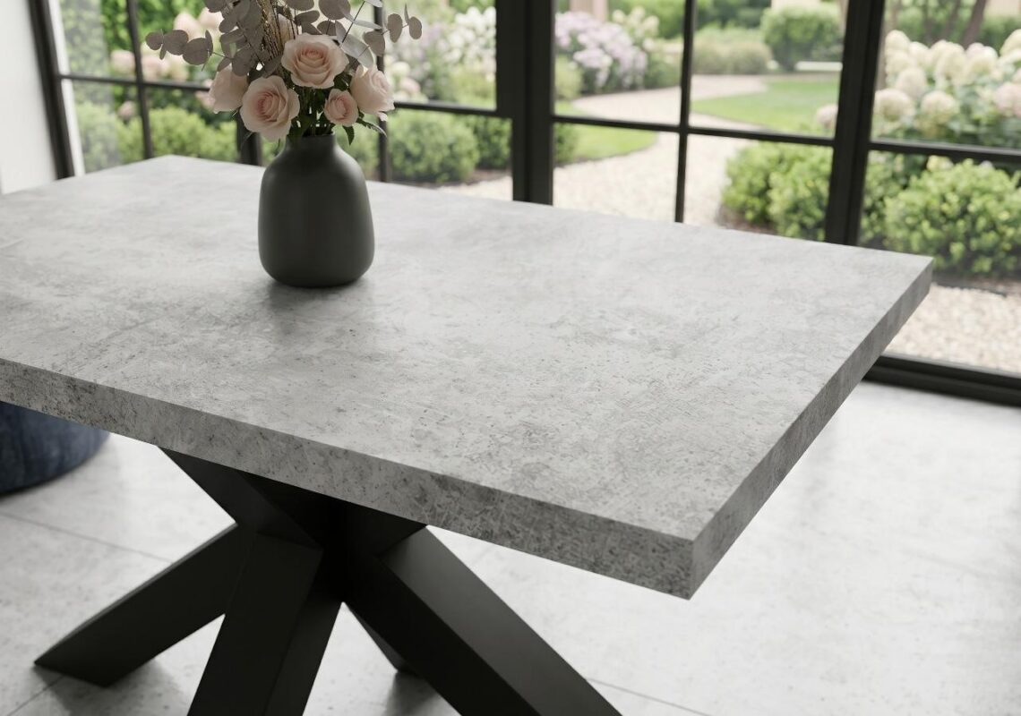Stolik Kawowy 90x60 cm Brooklyn blat o grubości 36 mm beton jasny