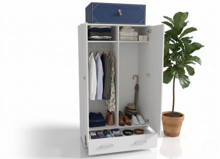 Kadr bokiem - otwarta Szafa Z Szufladą 80 cm Trend 21