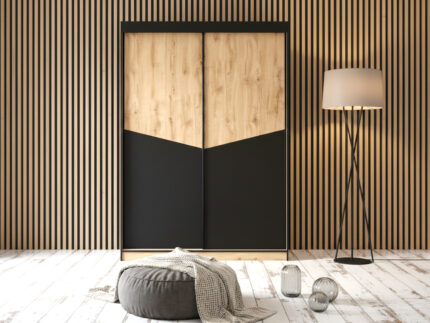 Szafa 2-drzwiowa 150 cm Toronto czarny + dąb