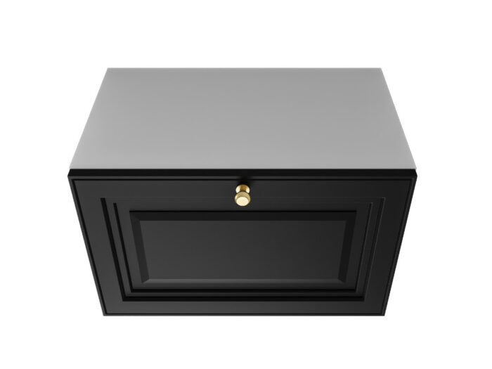 Szafka Modułowa 55x35 CM - Stwórz Własny Zestaw Mebli - Frezowane Malowane Fronty MDF + Wzory Do Wyboru - SN2 Biało Czarna