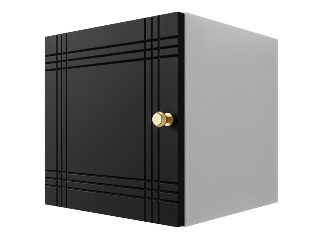 Szafka Modułowa 35X35 CM - Stwórz Własny Zestaw Mebli - Frezowane Malowane Fronty MDF - SN1 Biało Czarna