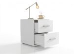 Szafka Nocna Z Szufladami 40 cm Trend 15 biała otwarta