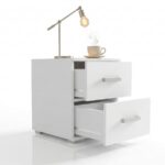 Szafka Nocna Z Szufladami 40 cm Trend 15 biała otwarta