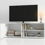 Biała Szafka RTV 100 cm Trend 12 otwarta przodem