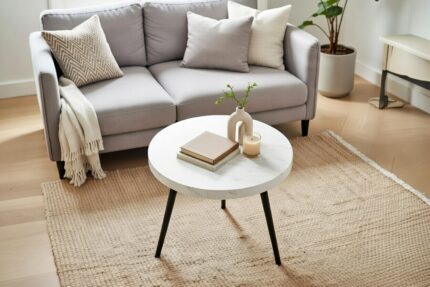 Kadr z góry na Okrągły Stolik Kawowy 65 cm Detroit