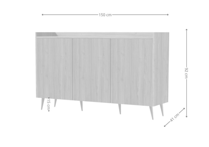 Komoda 3-drzwiowa 150 cm Vesper 02 Ademo wymiary