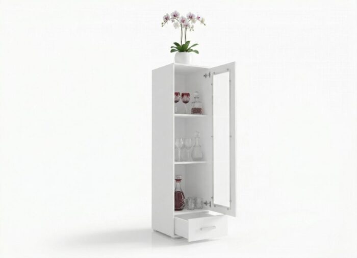 Witryna Do Salonu 50x191 cm Trend 17 otwarta biała