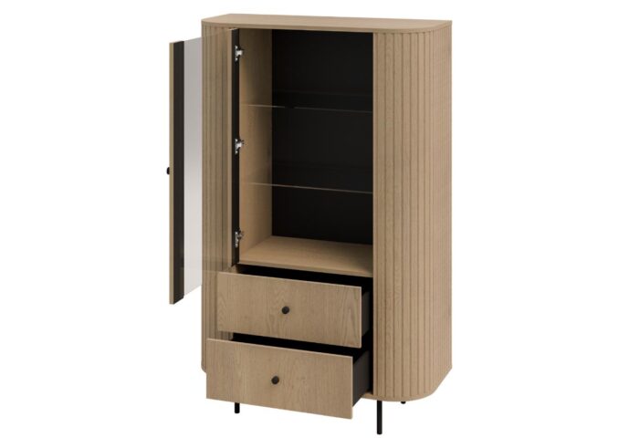Witryna do salonu Sofia 09 98x155 cm dąb cremona otwarta bokiem