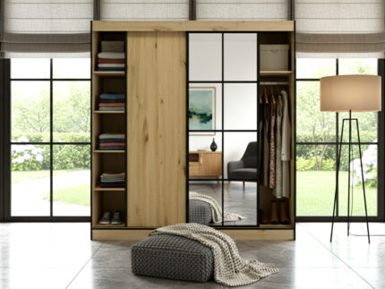 Szafa 2-drzwiowa 180 cm Milton 2 przodem w aranżacji artisan