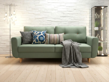 Klasyczna Kanapa Z Funkcją Spania 3 Osobowa Rozkładana Sofa 240 CM + Sprężyna Bonell Pianka Wysokoelastyczna - BIELLA