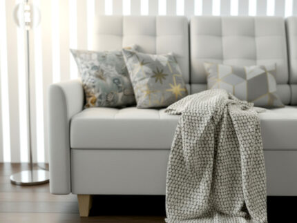 Nowoczesna Kanapa 215 CM 3 Osobowa Rozkładana Sofa + Regulowana Wysokość Oparcia + Sprężyna Falista Pianka Wysokoelastyczna - ARDEA