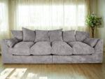 Wygodna Sofa 4-Osobowa 250 CM + Miękkie Poduszki Siedzisko Oparcie + Eleganckie Meble Wypoczynkowe Do Dużego Salonu - ROMA