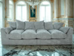 Wygodna Sofa 4-Osobowa 250 CM + Miękkie Poduszki Siedzisko Oparcie + Eleganckie Meble Wypoczynkowe Do Dużego Salonu - ROMA