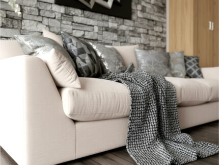 Wygodna Sofa 4-Osobowa 250 CM + Miękkie Poduszki Siedzisko Oparcie + Eleganckie Meble Wypoczynkowe Do Dużego Salonu - ROMA