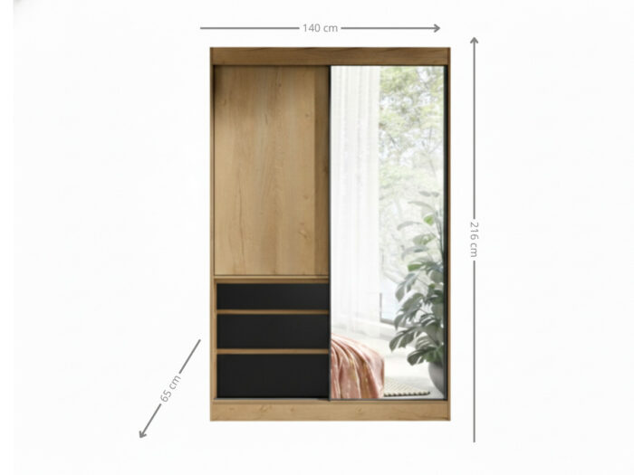 Wymiary szafy 140 cm Flin lefkas