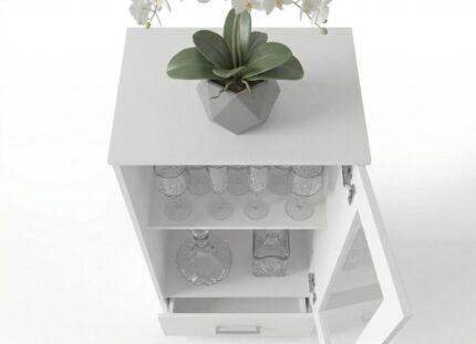 Zbliżenie na wnętrze Witryna Z Szufladą 50x130 cm Trend 9